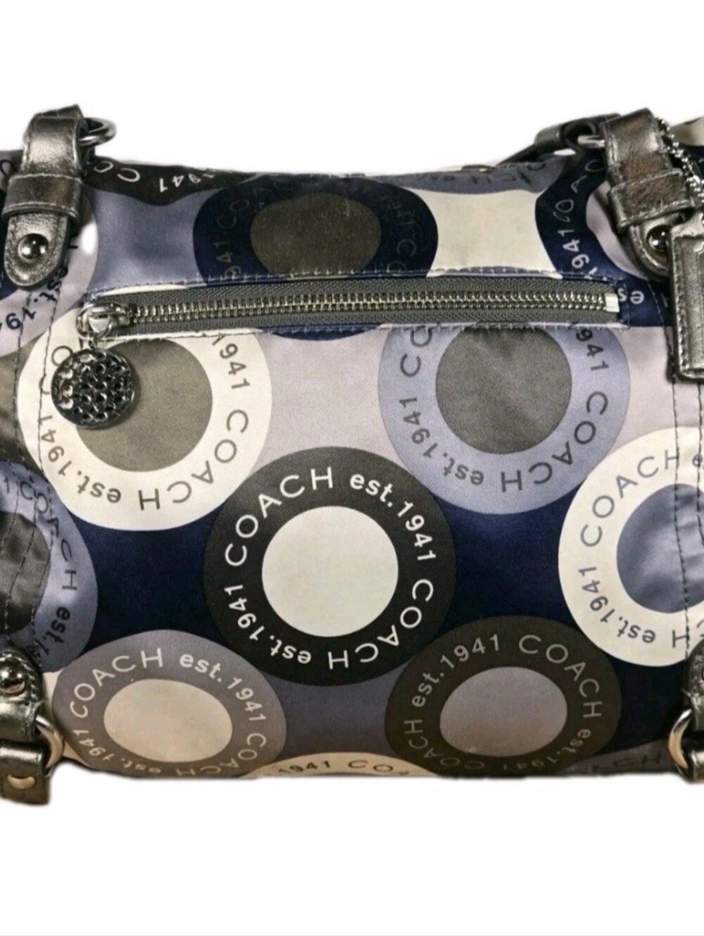 Coach Shoulder Sateen Blue Gray Crossbody Satchel Y2K MEDIUM Bag